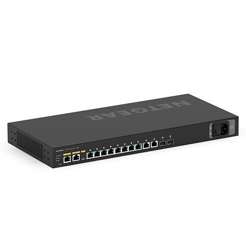 Netgear Av Line M4250-10G2F-PoE+ - Switch - L3 - Administrerad - 10 X 10/100/1000 (8 PoE+) + 2 X Gigabit SFP - Sida Till Sida Luftflöde - Rackmonterbar - PoE+ (125 W)