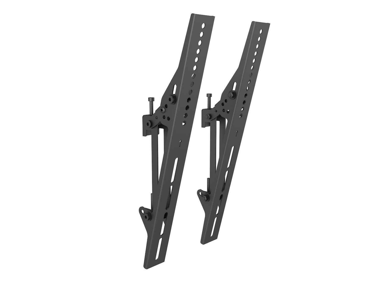 Multibrackets M Pro Series - Monteringssats (Lutande Arm) - Aluminium, STÅL - Svart - Montering PÅ Skena (Paket Om 2)