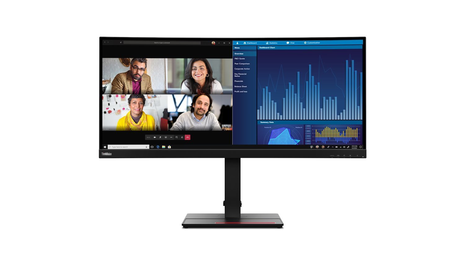 Lenovo ThinkVision P34W-20 - LED-skärm - BÖJD - 34.14" - 3440 X 1440 Uwqhd - Ips - 300 CD/M² - 1000:1 - 4 MS - 2xHDMI, 2xDisplayPort, Usb-C - Högtalare - Korpsvart