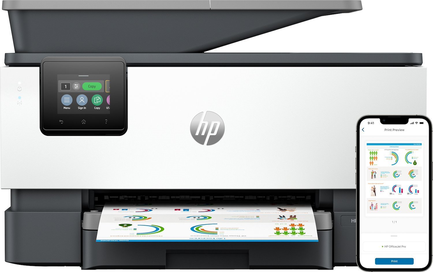 HP Officejet Pro 9120B All-in-One - Multifunktionsskrivare - FÄRG - Bläckstråle - Legal (216 X 356 MM) (Original) - A4/Legal (Media) - Upp Till 19 Sidor/Minut (Kopiering) - Upp Till 20 Sidor/Minut (Ut