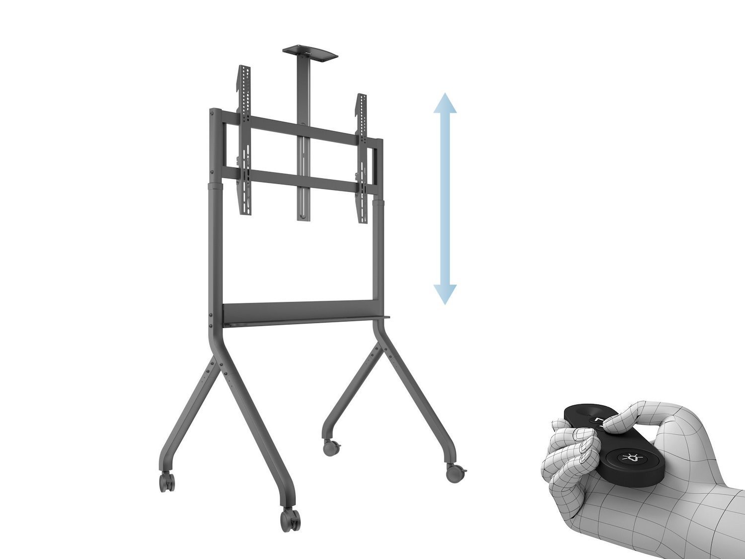 Multibrackets M Collaboration Floorstand - Vagn - FÖR Fjärrkontroll FÖR Videokonferenssystem - MÖRK Antracitgrå - Skärmstorlek: 55"-86"