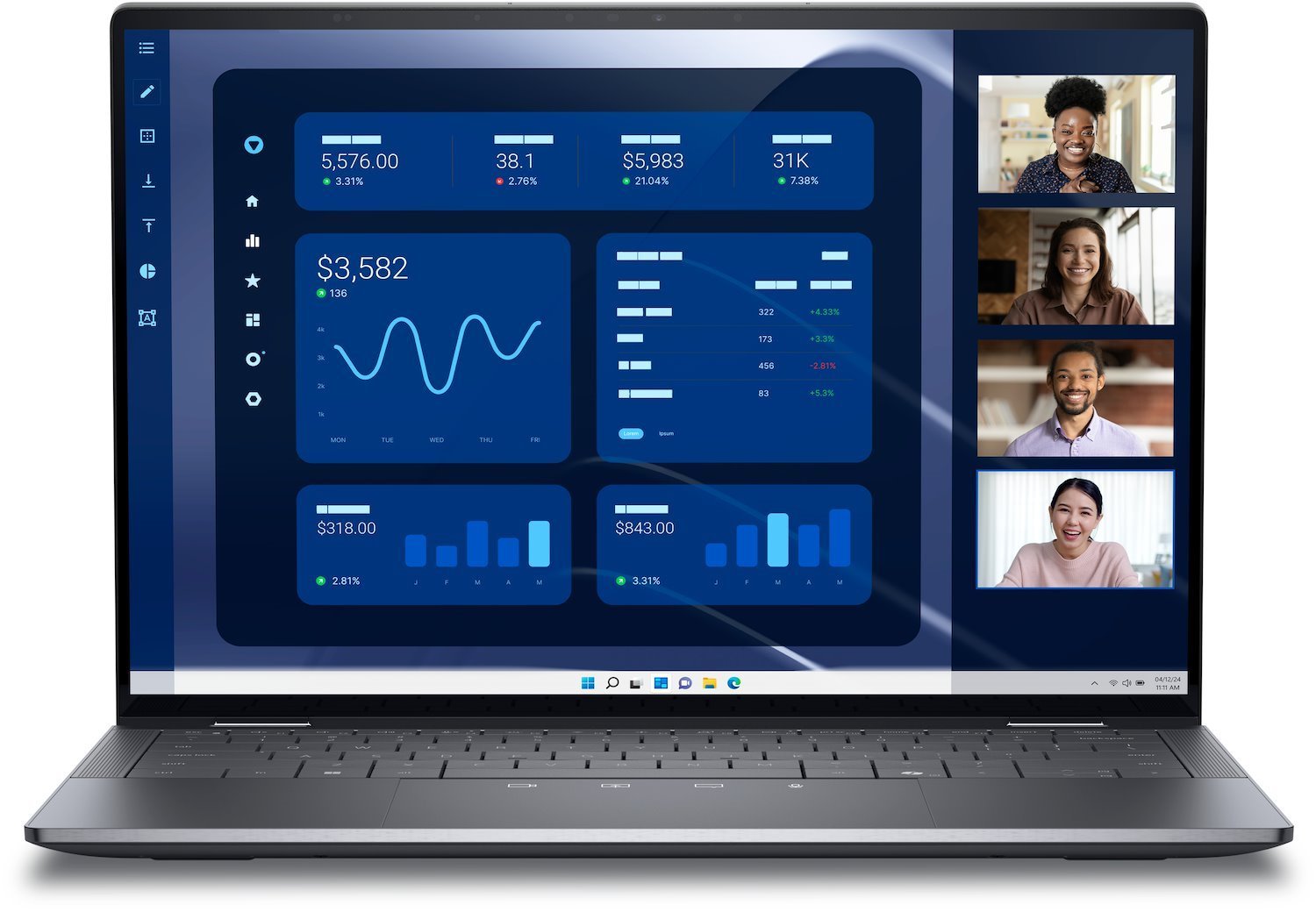 Dell Latitude 9450 2-In-1 - Flipputformning - Intel Core Ultra 7 - 165U / Upp Till 4.9 GHz - Evo vPro - Win 11 Pro - Intel Graphics - 32 GB Ram - 1 TB SSD NVMe, TLC, Class 35 - 14" Ips Pekskärm 2560 X