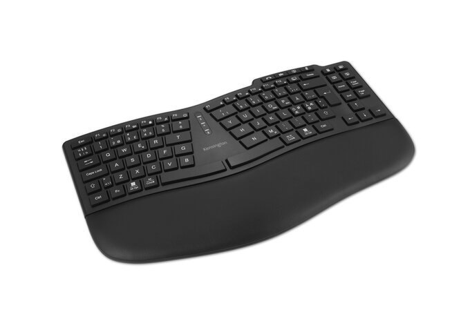 Kensington Pro Fit KB675 Eq - Tangentbord - Uppladdningsbar - TKL - TRÅDLÖS - 2.4 GHz, Bluetooth - Qwerty - Hela Norden - Svart