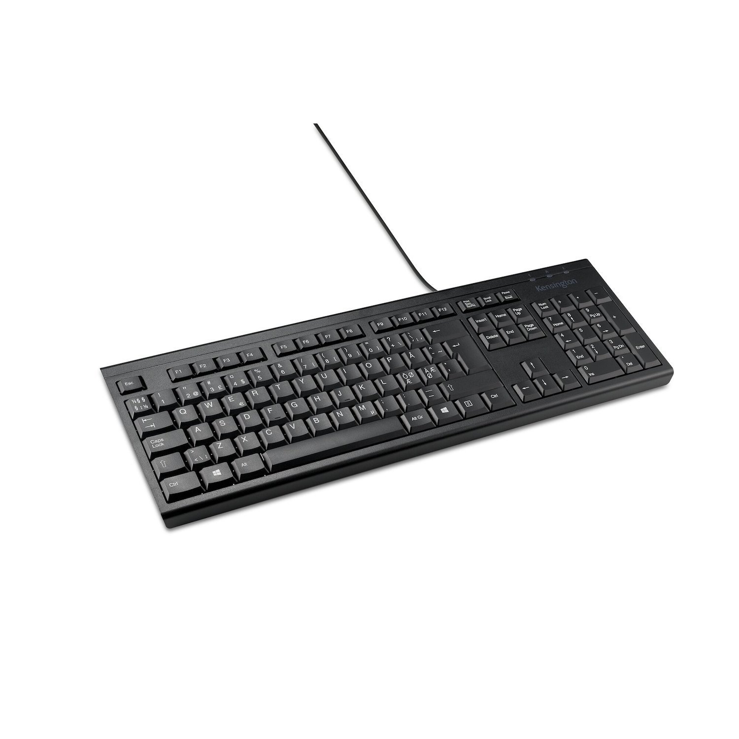 Kensington KB100 Eq - Tangentbord - Full Size - Usb - Qwerty - Hela Norden - Svart - Oem - FSC-kartong