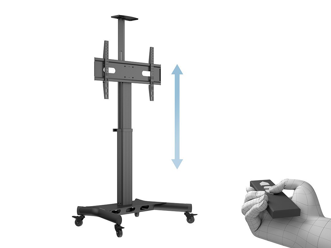 Multibrackets M Public 170 HD - Vagn - Motoriserad - FÖR LCD-display - En Pelare, Golvstativ - Aluminium, STÅL - Svart - Skärmstorlek: 32"-75"