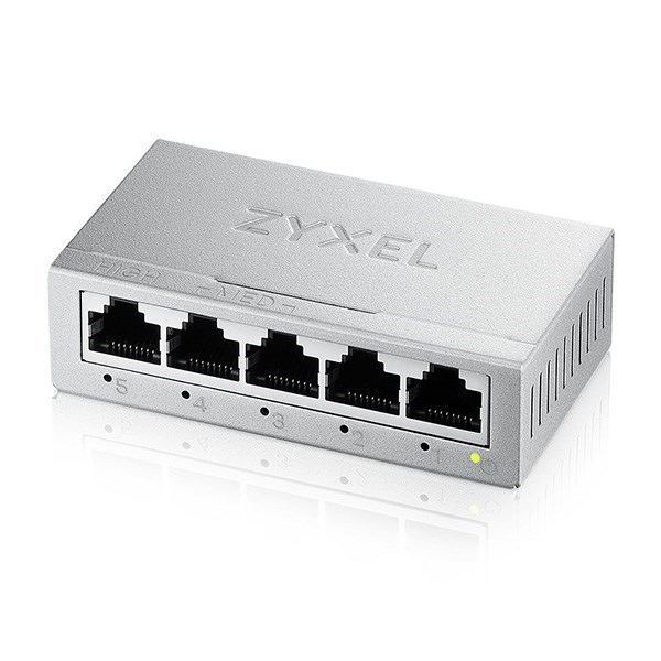 Zyxel GS-100 Series GS-105B - Version 5 - Switch - Ohanterad - 5 X 10/100/1000 - Skrivbordsmodell, Väggmonterbar
