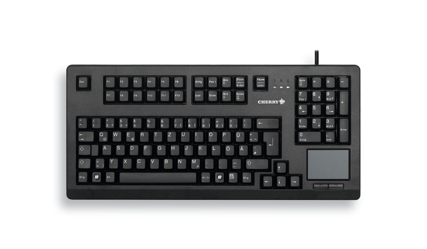 CHERRY G80-11900 Keyboard - Cable Connectivity - USB Interface - TouchPad - Nordic - QWERTY Layout - Black