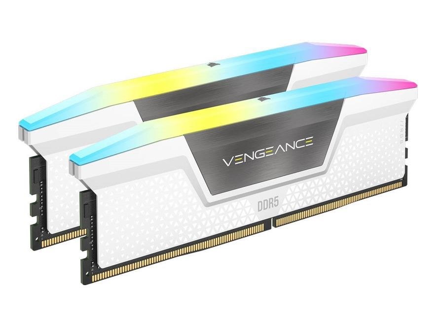 Corsair Vengeance RGB 32GB (2x16GB) DDR5 Udimm 5200MHz C40 1.25V Desktop Gaming Memory White