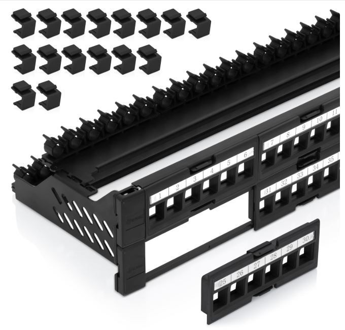 48 Port Keystone Patch Panel (1-Pack) - Removable 6-Port Panels