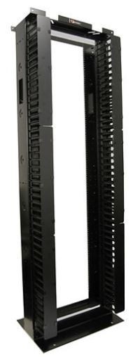 Cable Management Rack System, 45U 2-Post Aluminum Rack with Integrated Vertical Cable Managers