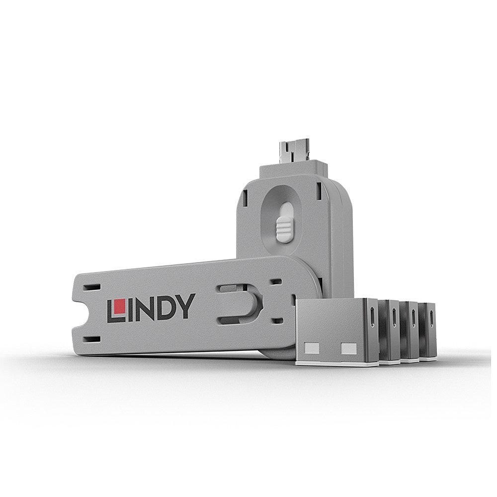 Lindy Usb Port Blocker Pack W 4 WHT