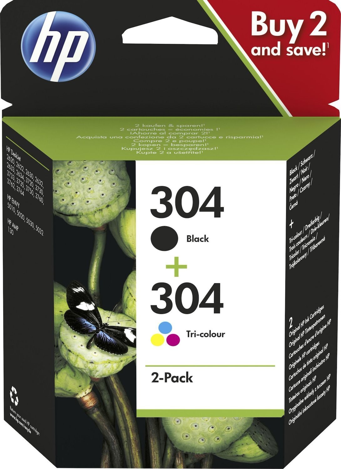 HP 304 Original Inkjet Ink Cartridge - Combo Pack - Tri-colour - 2 Pack