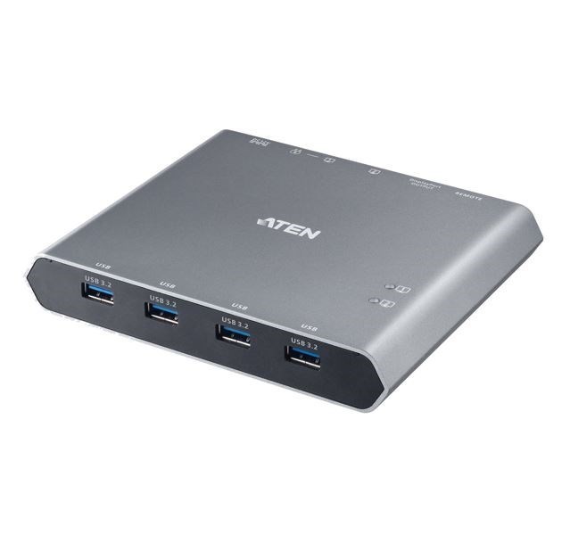 Aten 2-Port 4K Displayport Usb-C KVM Dock Switch With Power Pass-Through