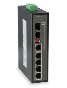 Level One 6-Port Gigabit Industrial Switch 1 X SFP 1 X SFP/RJ45 Combo -40°C To 75°C DIN-Rail