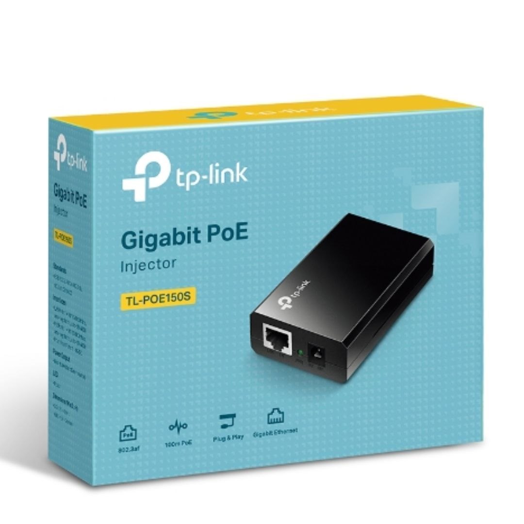 TP-Link Poe150s Omada PoE Injector Adapter, Ieee 802.3Af Compliant, Data And Power Carried Over The Same Cable Up To 100 Meters, Plastic Case, Pocket