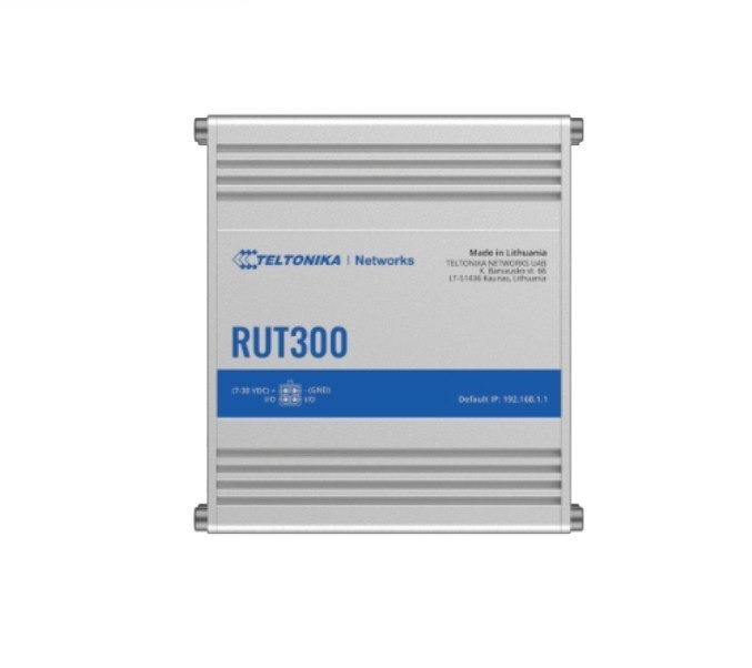Teltonika Rut300 Industrial Ethernet Router, Rugged Industrial Ethernet Router, 5 Ethernet Ports, 2 Configurable Digital Inputs/Outputs, Psu Included