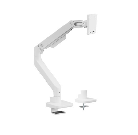 Brateck LDT81-C012-W Noteworthy Heavy-Duty Gas Spring Monitor Arm For Most 17'~49' Monitors, Fine Texture White (LS)