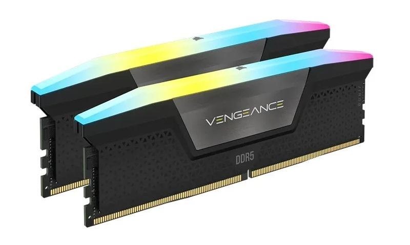 Corsair Vengeance RGB 64GB (2x32GB) DDR5 Udimm 5600MHz C36 1.25V Desktop Gaming Memory Black Optimized