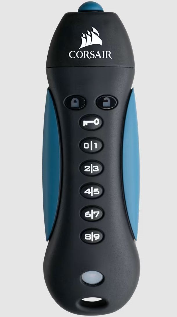 Corsair Padlock 3 128GB Secure Usb 3.0 Flash Drive With Keypad - Secure 256-Bit Hardware Aes Encryption