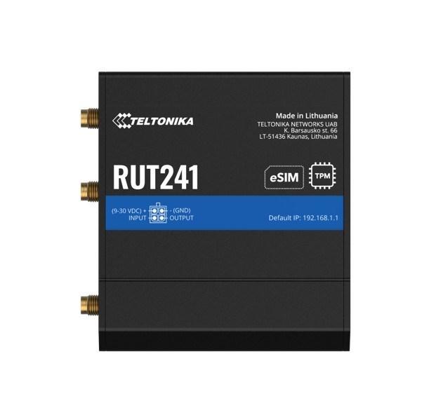 Teltonika Rut241 Esim™ Industrial 4G Router,Global Version, Instant Lte Failover, Compact And Powerful Industrial 4G Lte Router/Firewall, Psu Included