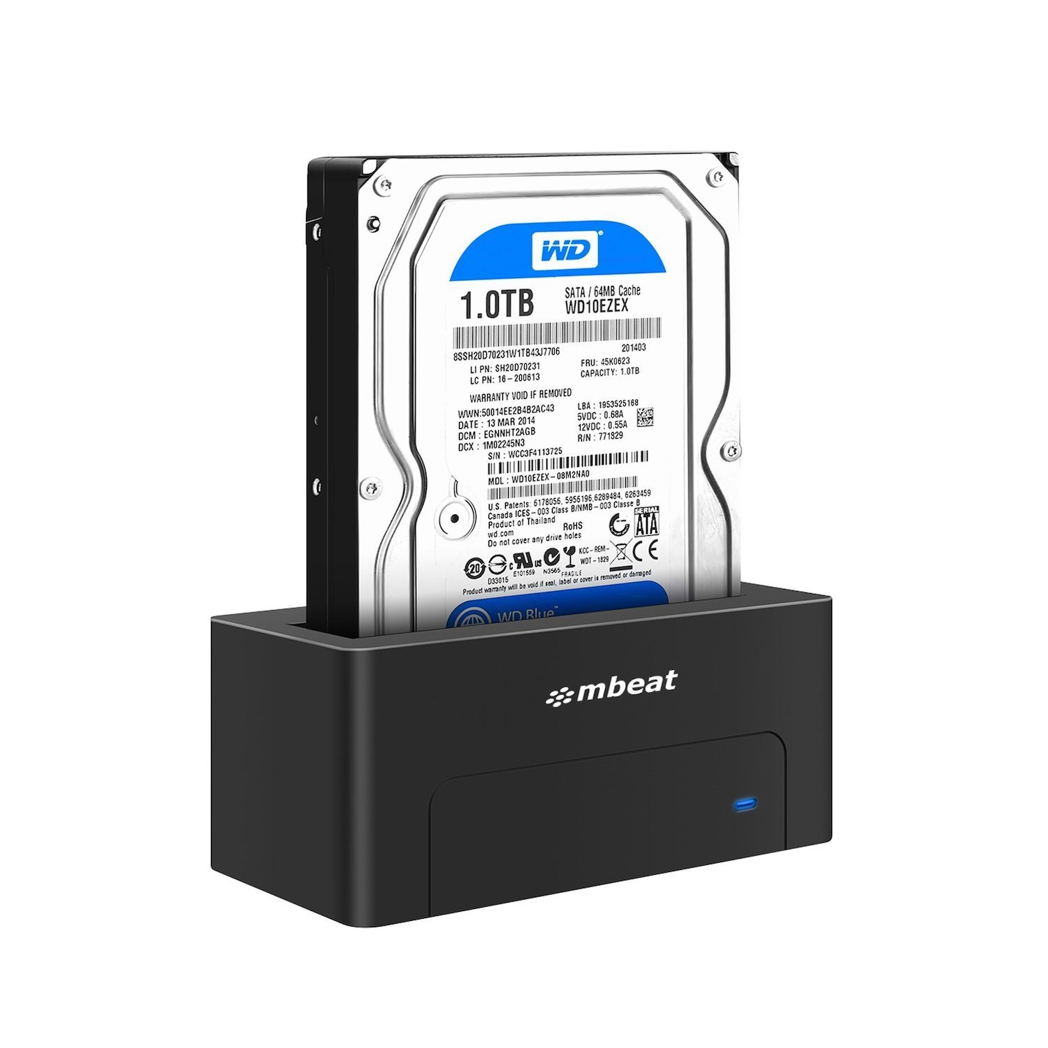 Mbeat D1 Usb 3.0 3.5' & 2.5' Sata HDD Docking Station - Black Product Weight: 250G HDD Capacity: Max. 20TB Data Speed: Max. 5Gbps