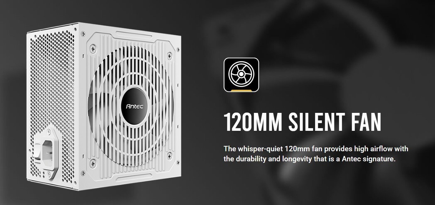 Antec CSK750DC White 80+ Bronze 115V, Continuous Power, DC To DC, Flat Cables. CircuitShield Protections, Thermal,Reliable Value Power Supply 5YRS WTY