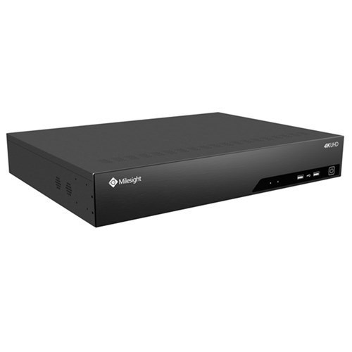 Milesight 32 Channel NVR, 4X HDD Slots (Max 10TB Each), 24X PoE Ports, Hdmi & Vga Local Display