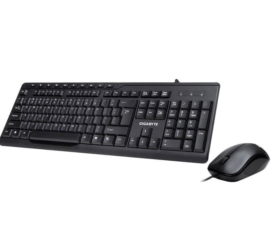 Gigabyte KM6300 Usb Wired Keyboard & Mouse Combo Multimedia Controls 1000Dpi Adjustable Portable Slim Receiver Stylish Design Comfort ~GK-KM3100