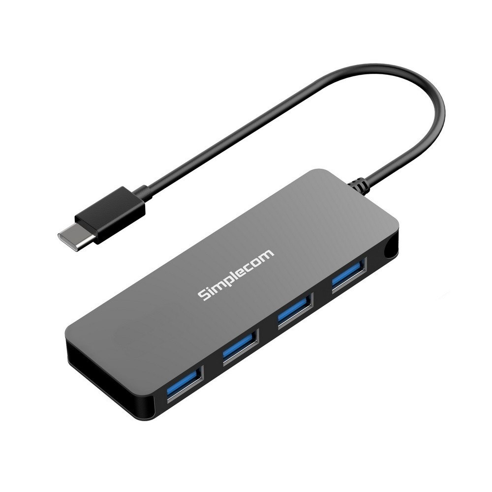 Simplecom CH320 Ultra Slim Aluminium Usb 3.1 Type C To 4 Port Usb 3.0 Hub