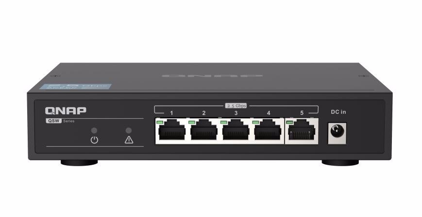 Qnap QSW-1105-5T: 5 Port 2.5Gbps Auto Negotiation (2.5G/1G/100M), Unmanagement Switch, 2Y RTB