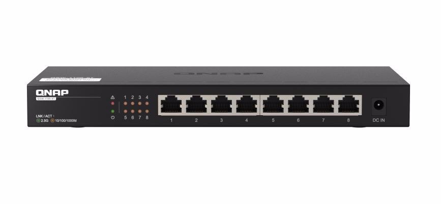 Qnap QSW-1108-8T, 8 Port 2.5Gbps Auto Negotiation (2.5G/1G/100M), Unmanagement Switch, 2 YR WTY