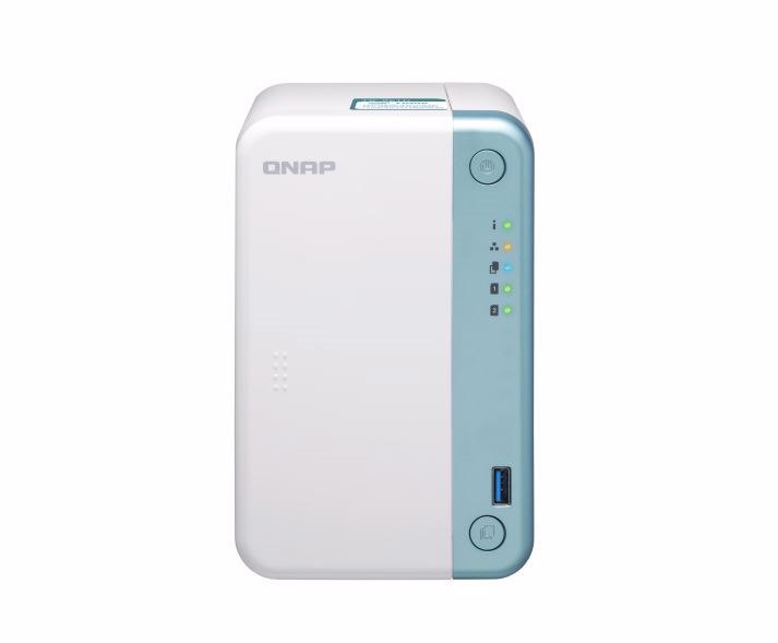 Qnap TS-251D-4G 2-Bay Nas, Intel Celeron J4005 2.0GHz Dual Core (Up To 2.70GHz), 4GB DDR4 Sodimm Ram (1x4GB, 2 Dimm Slots, Max 8GB Total) 2YR WTY