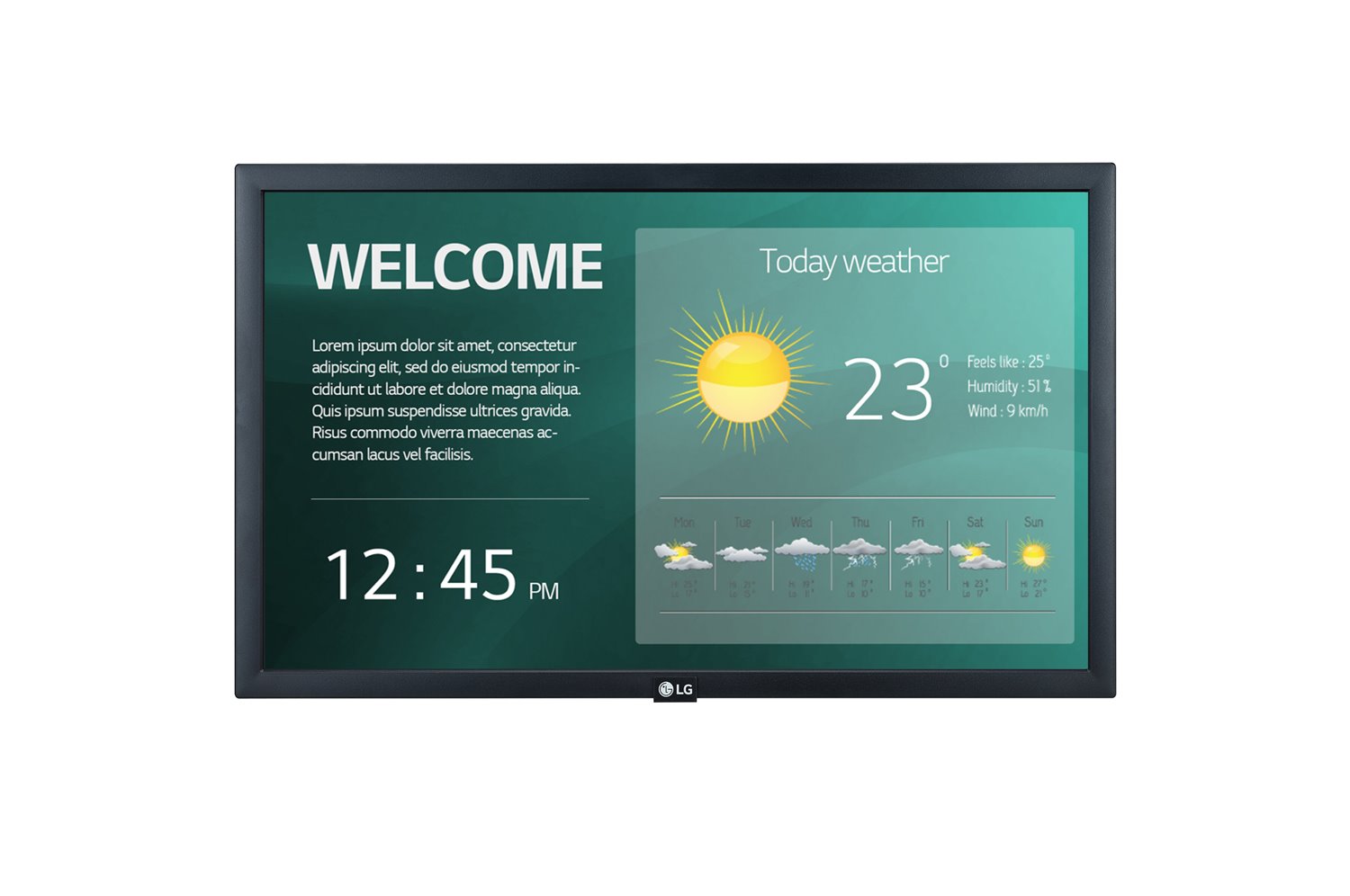 LG Digital Display (SM3G) 22" FHD Led, 250Nits, Hdmi, Usb 2.0, Lan, Web O/S,P/L,16/7, 3YR