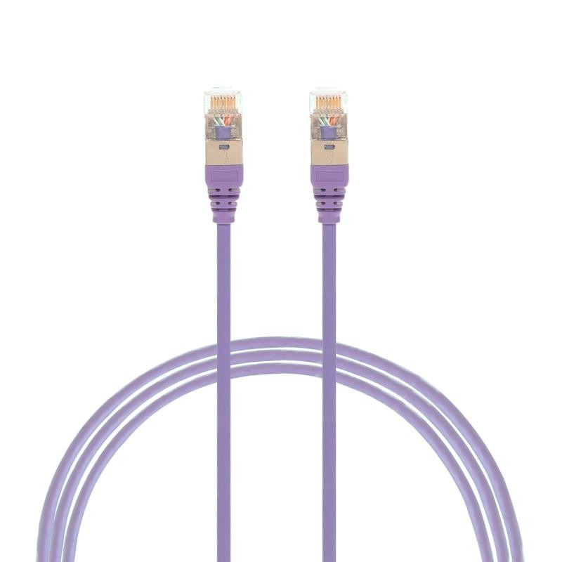 4Cabling 0.75M Cat 6A RJ45 S/FTP Thin LSZH 30 Awg Network Cable. Purple