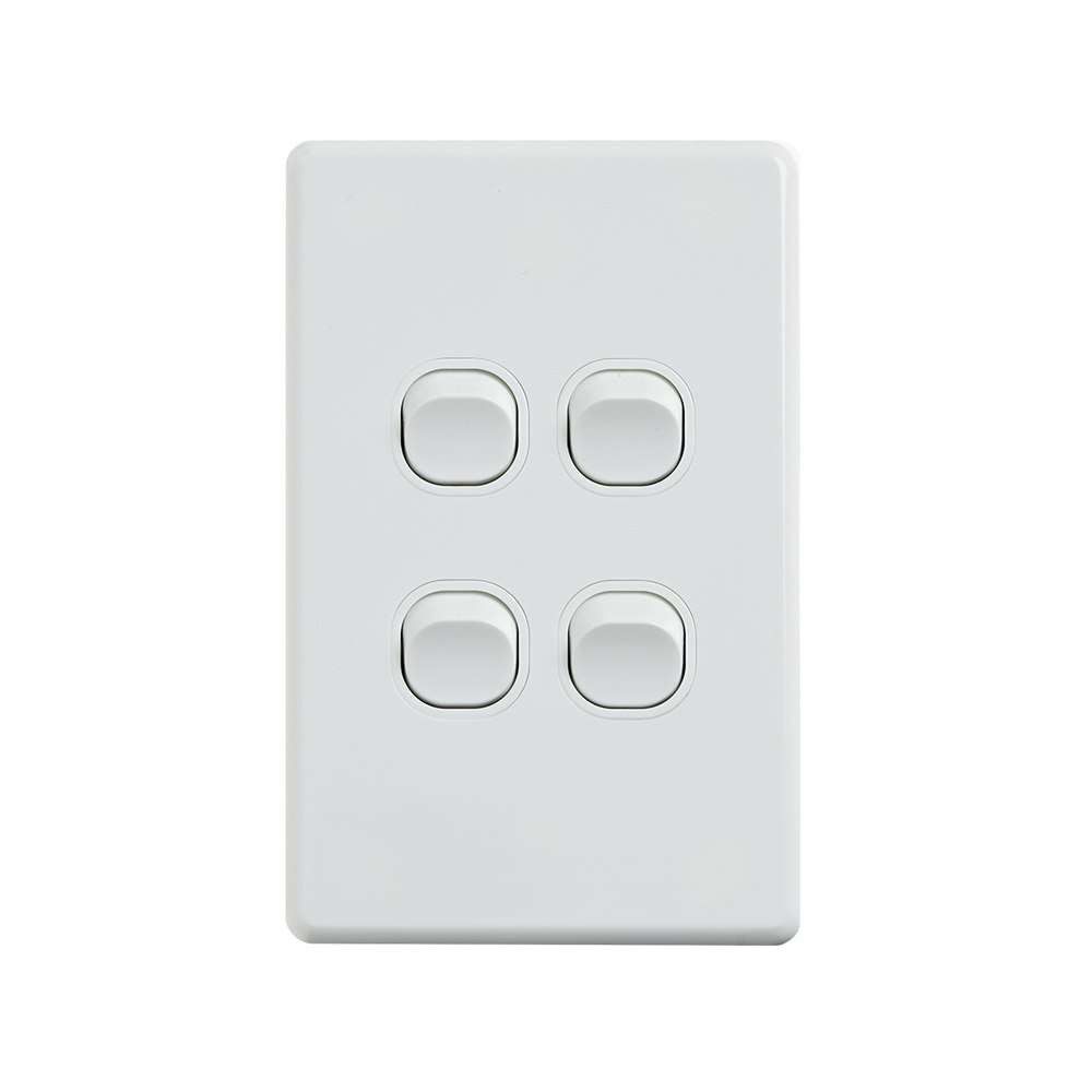 4Cabling 4C | Classic 4 Gang Switch 250V 16Ax - Vertical