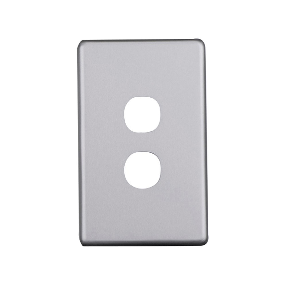 4Cabling 4C | Elegant 2 Gang Aluminium Plate - Silver Matte