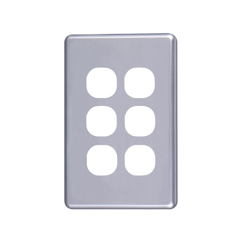 4Cabling 4C | Classic 6 Gang Switch Cover - Silver