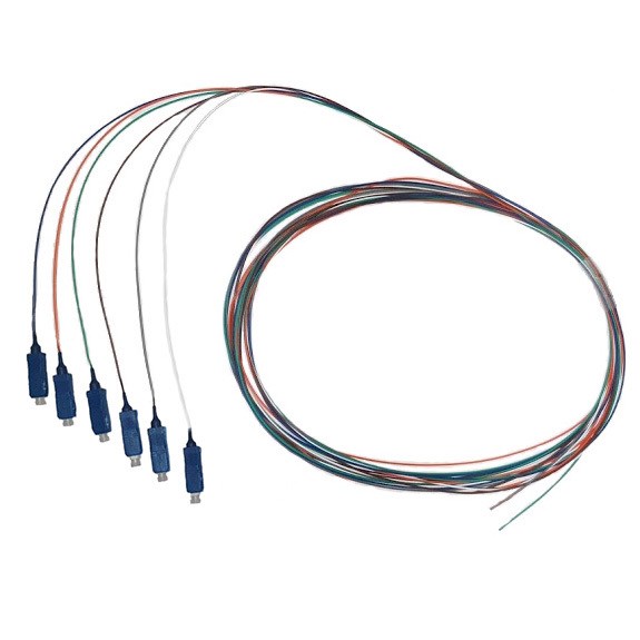 4Cabling Fibre Pigtail SC Os1 / Os2 Singlemode 2M - 6 Pack Rainbow