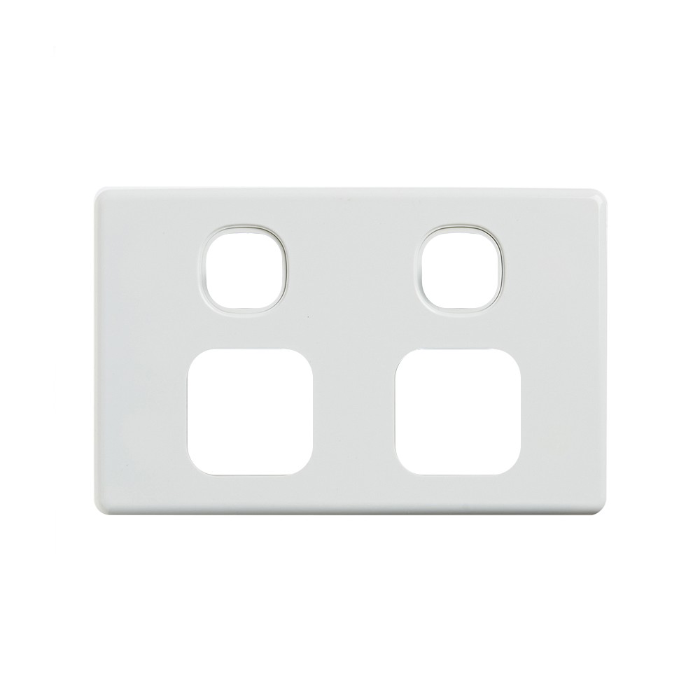 4Cabling 4C | Elegant Double Power Point Cover Plate - White