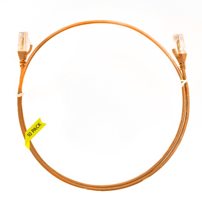 4Cabling 0.75M Cat 6 Ultra Thin LSZH Pack Of 10 Ethernet Network Cable. Orange