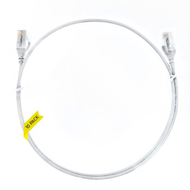 4Cabling 4M Cat 6 Ultra Thin LSZH Pack Of 10 Ethernet Network Cable. White