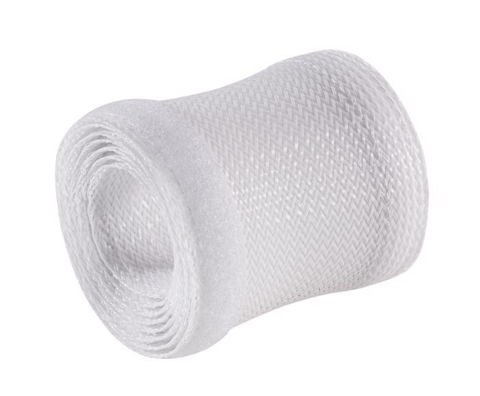 Brateck Flexible Cable Wrap Sleeve With Hook And Loop Fastener (135MM/5.3' Width) Material Polyester Dimensions 1000X135MM --White