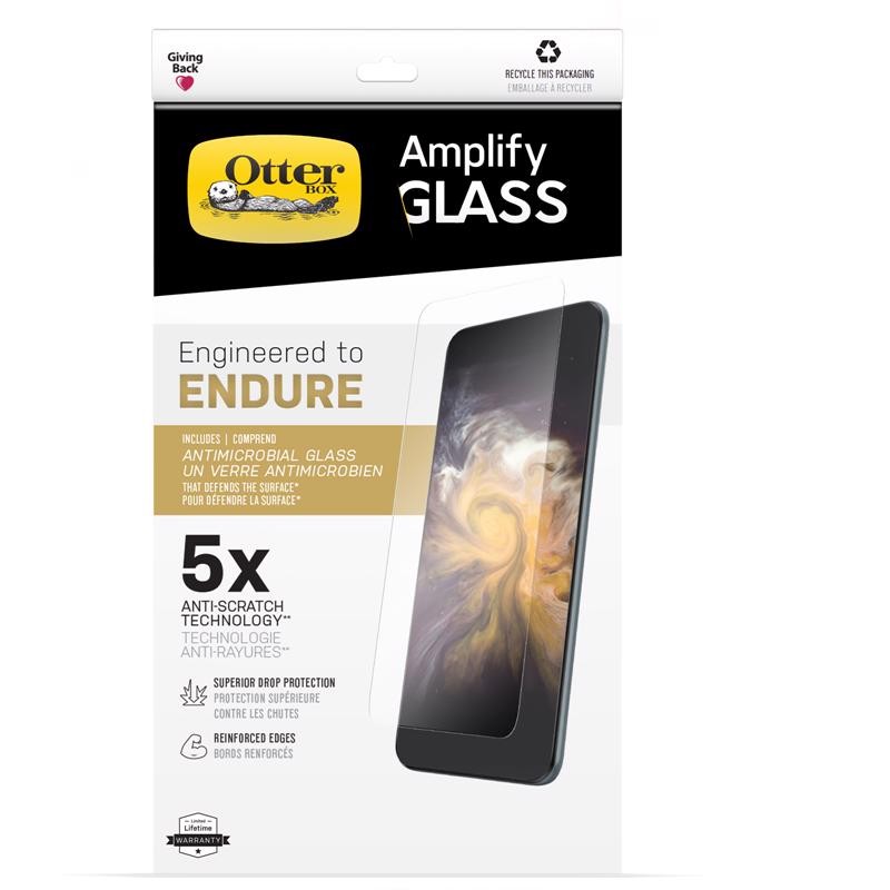 OtterBox Apple iPhone 13 Mini Amplify Glass Antimicrobial Screen Protector - Antimicrobial (77-85917), Scratch Resistance, 5X Anti-Scratch Defense