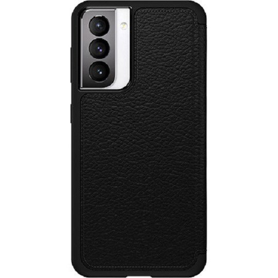 OtterBox Samsung Galaxy S21+ 5G Strada Series Case - Shadow Black (77-81238), Raised Edges Protect Screen And Camera, Ultra-Slim, One-Piece Design