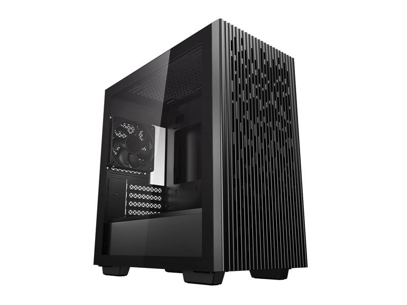 Deepcool Matrexx 40 Mini-ITX / Micro-ATX Case, Tempered Glass Side Panel, Mesh Top And Front, 1X Pre-Installed Fan, Removable Drive Cage, Black