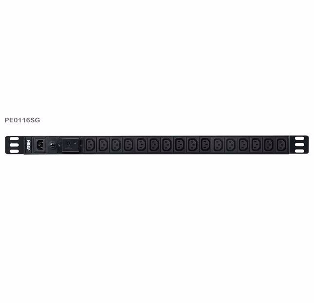 Aten 0U Basic Pdu With Surge Protection, 16X Iec Sockets, 10A Max, 100-240Vac, 50-60HZ, Overcurrent Protection, Aluminum Material