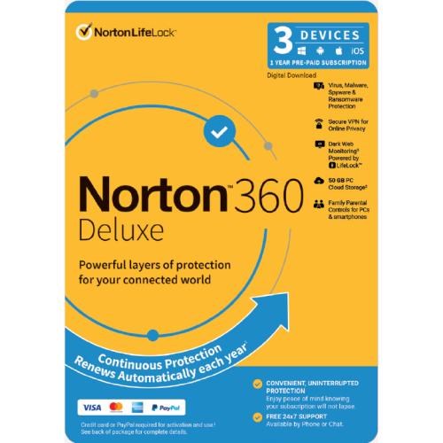 Norton 360 Deluxe Empower 50GB Au 1 User 3 Device