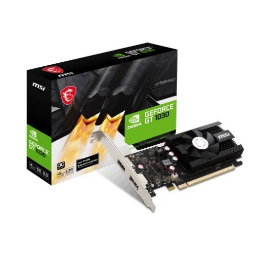 Msi nVidia GeForce GT 1030 4GD4 LP Oc Video Card, PCI-e 3.0, 1430 MHz Boost Clock, 1189 MHz Base Clock, 1X Hdmi 2.0, 1X Dvi(New)