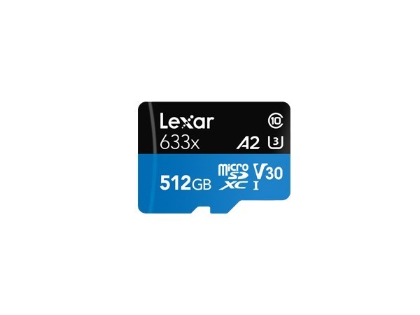 Lexarl 633X MicroSDXC 512GB CL10, A1, Uhs-I U3,V30, Up To 100MB/s Read, Up To 45MB/s Write [Lsdmi512gbb633a]