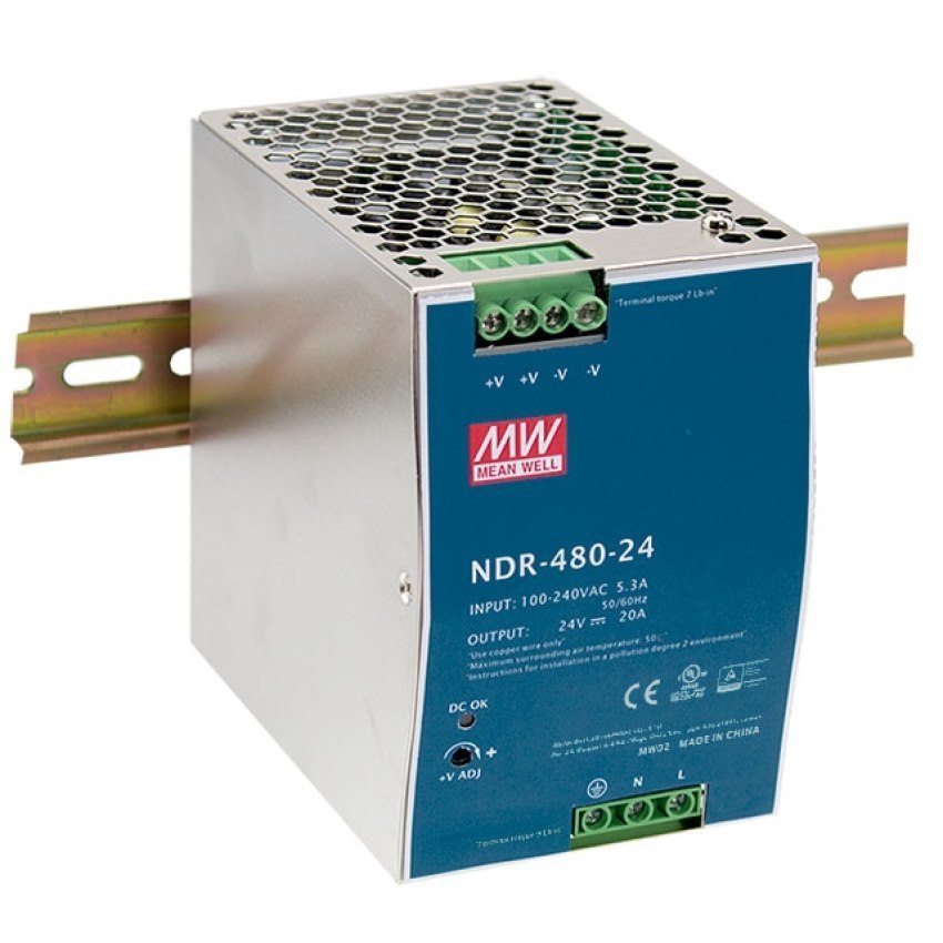 Mean Well | NDR-480-24 | 24V Din Rail Power Supply 20A 480W